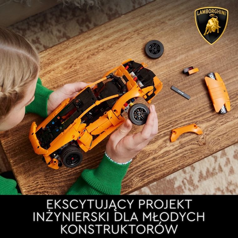 LEGO Technic, Pomarańczowe Lamborghini Huracán Tecnica, 42196