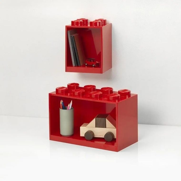 LEGO, zestaw półek, czerwone, 2 szt.