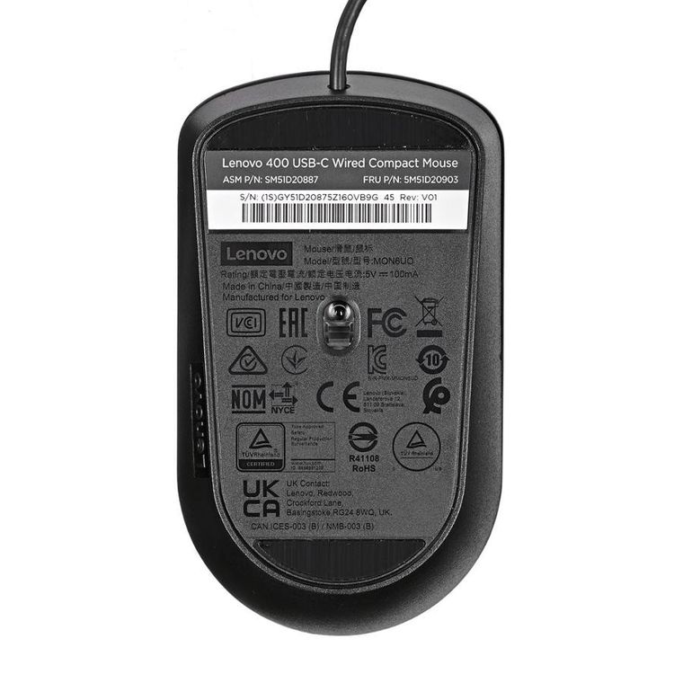 Lenovo, mysz, 400 USB-C, czarna, GY51D20875