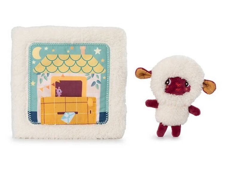 Lilliputiens, Dobranoc, Owieczka Yvon, książeczka aktywizująca z mini-przytulanką, 12m+