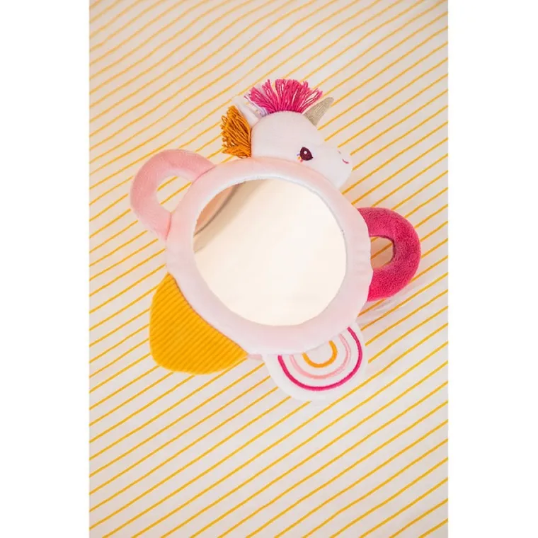 Lilliputiens, Jednorożec Lena, zabawka sensoryczna z lusterkiem i uchwytami, 3m+