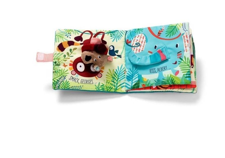 Lilliputiens, Niedźwiadek Cesar, książeczka z mini-pacynką na palec "Buziaki dla Cezara", 12m+