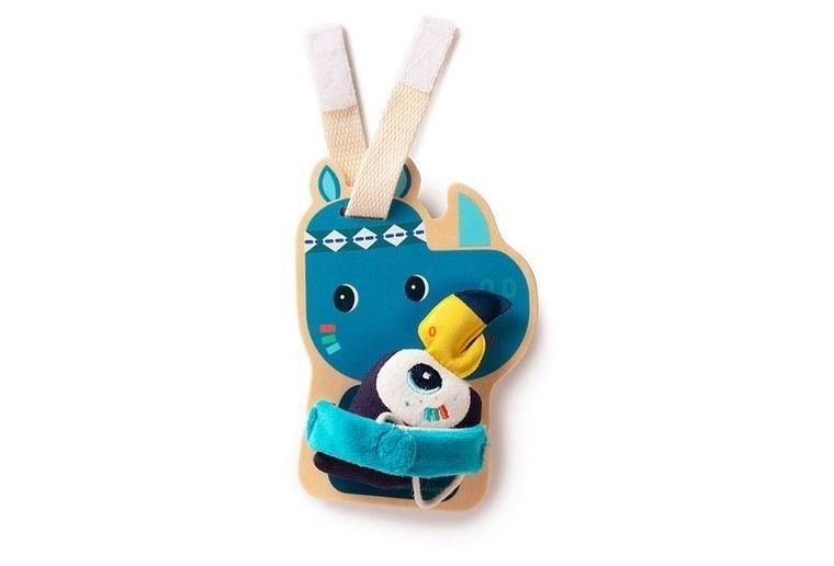 Lilliputiens, Nosorożec Marius, zestaw drewnianych zawieszek aktywizujących, 9m+