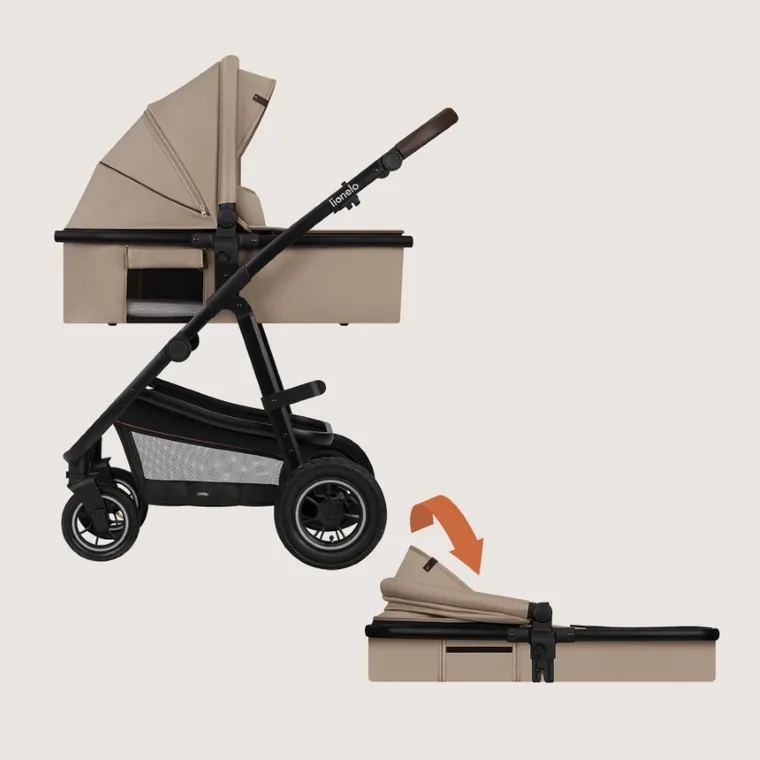 Lionelo, Amber Plus, wózek wielofunkcyjny z fotelikiem, 3w1, Beige Sand