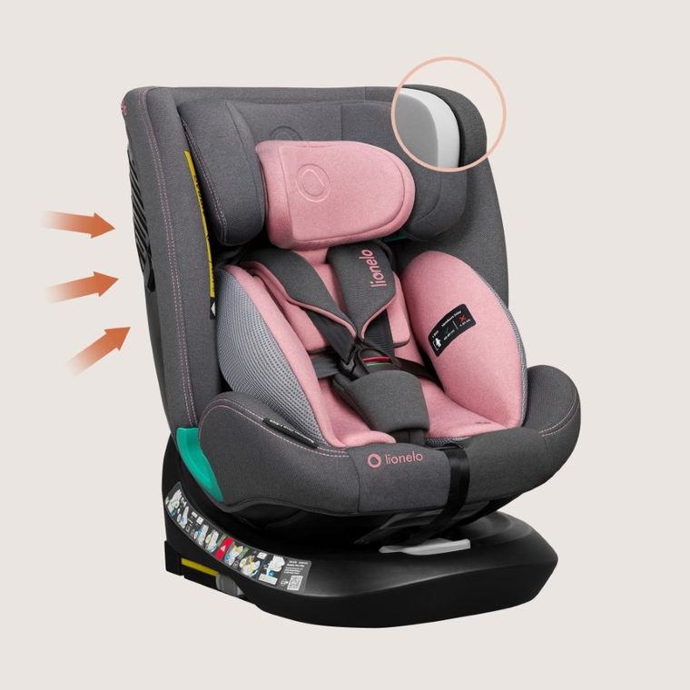 Lionelo, Bastiaan One, I-Size, fotelik samochodowy, Pink Rose, 40-150 cm