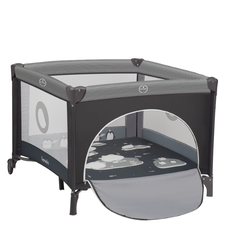 Lionelo, Bonnie, kojec dla dzieci, Grey Scandi