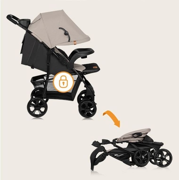 Lionelo, Emma Plus, wózek spacerowy, Beige Latte