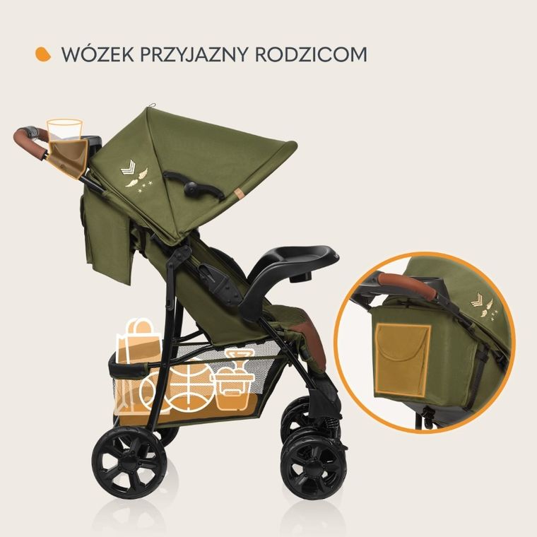 Lionelo, Emma Plus, wózek spacerowy, Forest Green