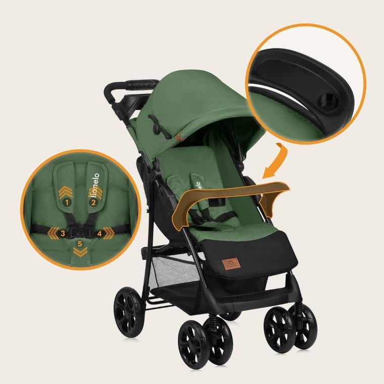 Lionelo, Emma Plus, wózek spacerowy, Green Emerald