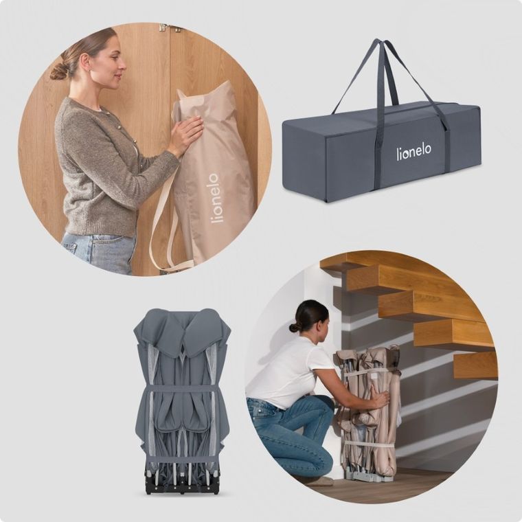 Lionelo, Florence XL Easy Fold, kojec, grey stone