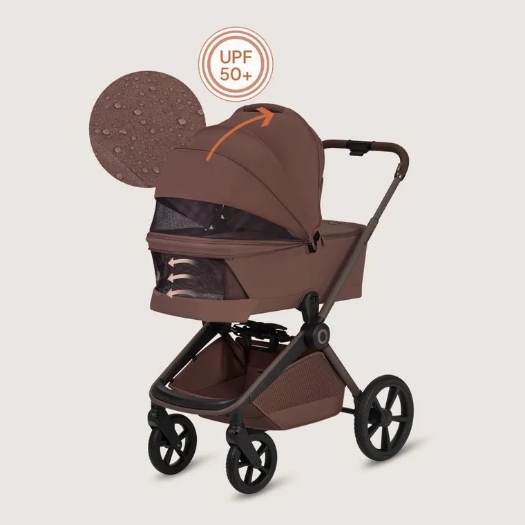 Lionelo, Freya, wózek wielofunkcyjny, składana gondola, 2w1, brown chocolate