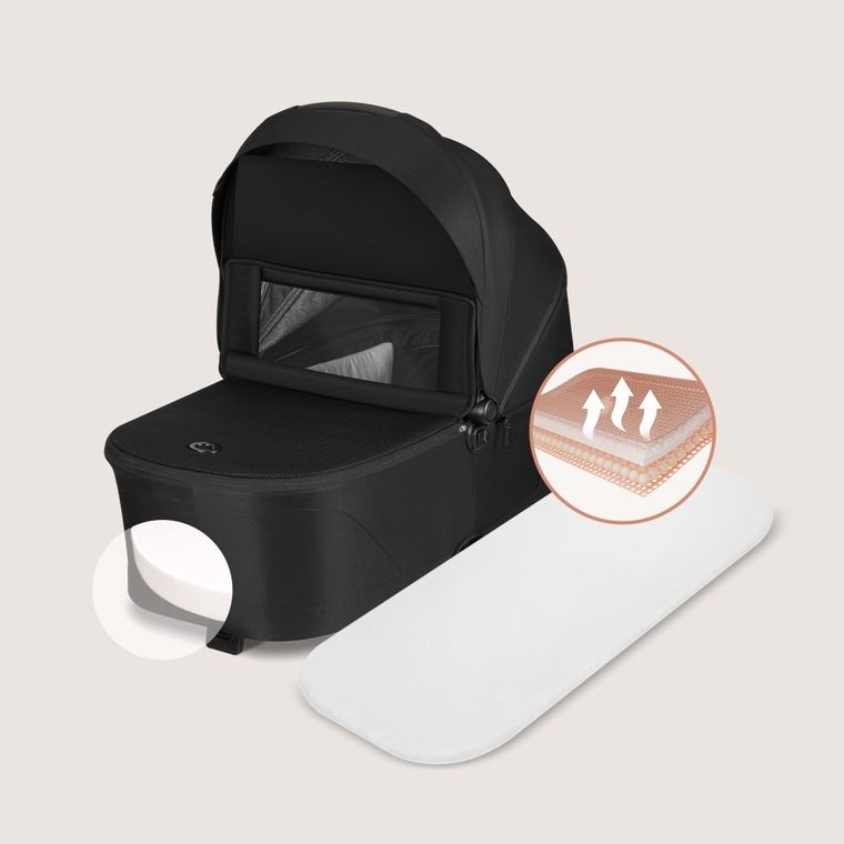 Lionelo, Freya, wózek wielofunkcyjny, składana gondola, 3w1, black onyx