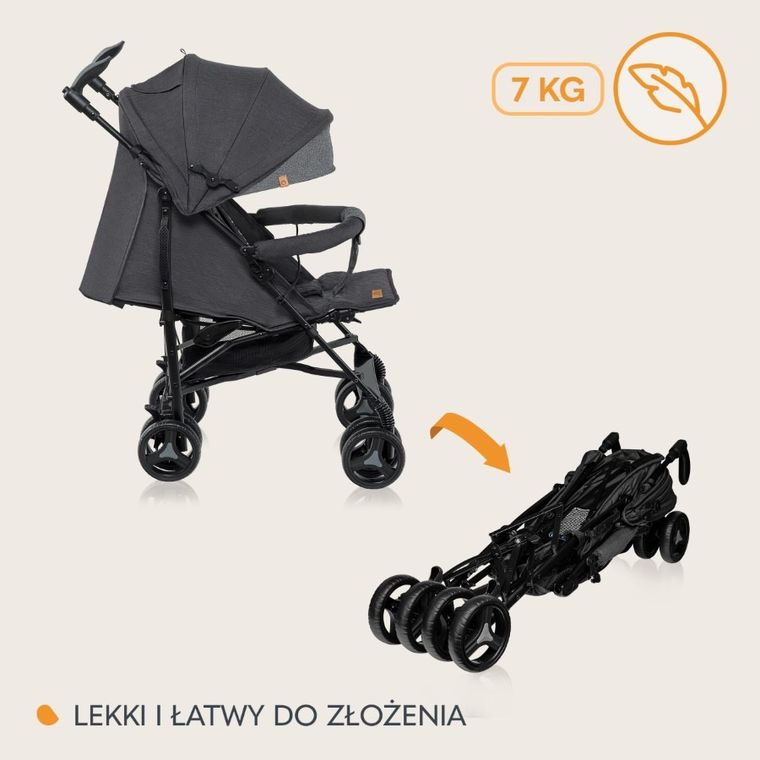 Lionelo, Irma, wózek spacerowy, Black