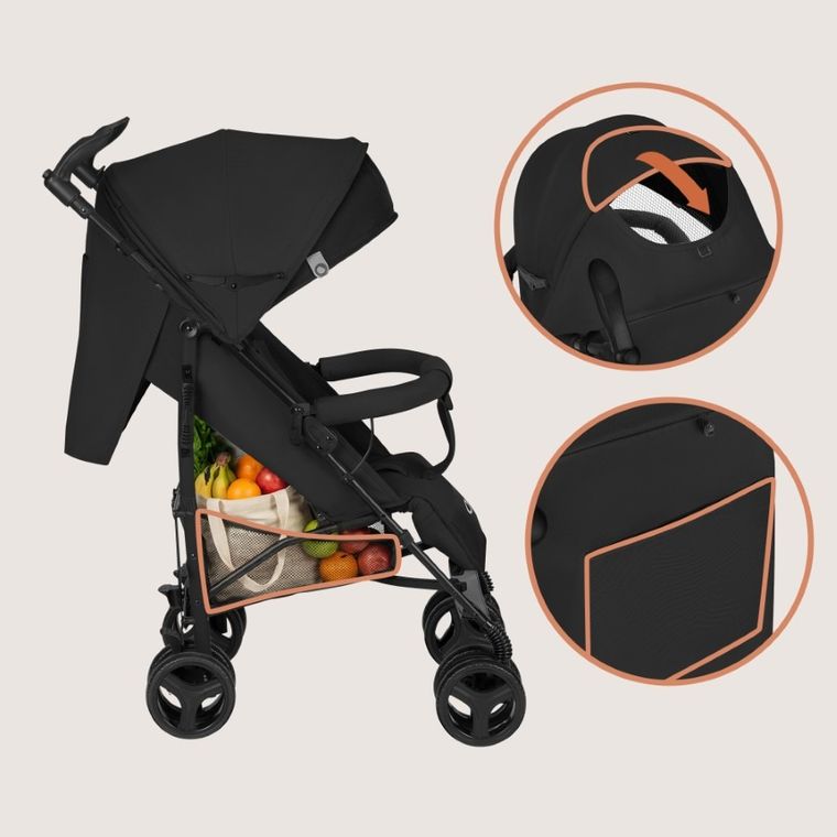 Lionelo, Irma, wózek spacerowy, Black Onyx