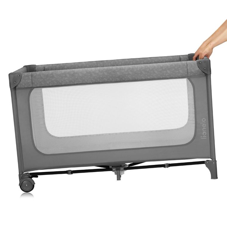 Lionelo, Jasmin, Easy Fold, łóżeczko turystyczne, grey stone