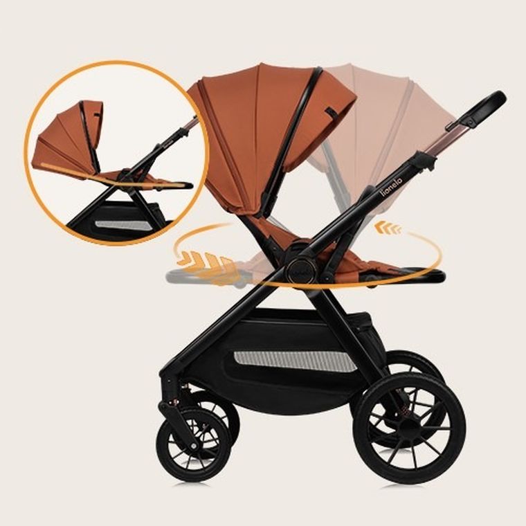 Lionelo, Layla, wózek wielofunkcyjny, 3w1, Brown Rust