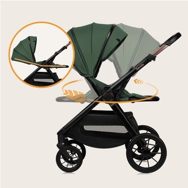 Lionelo, Layla, wózek wielofunkcyjny, 3w1, Green Forest