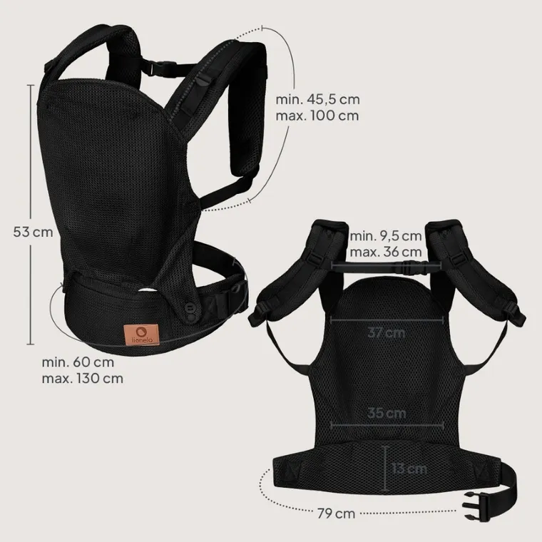 Lionelo, Margareet, nosidełko dla niemowląt, air black