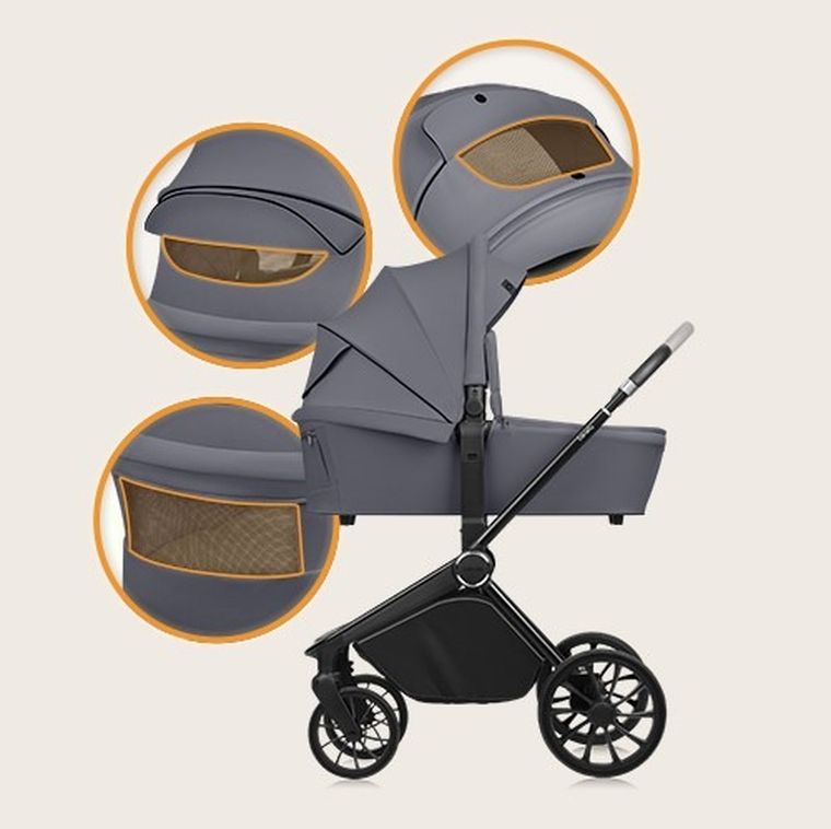 Lionelo, Mika Plus, wózek wielofunkcyjny, 2w1, Grey Stone