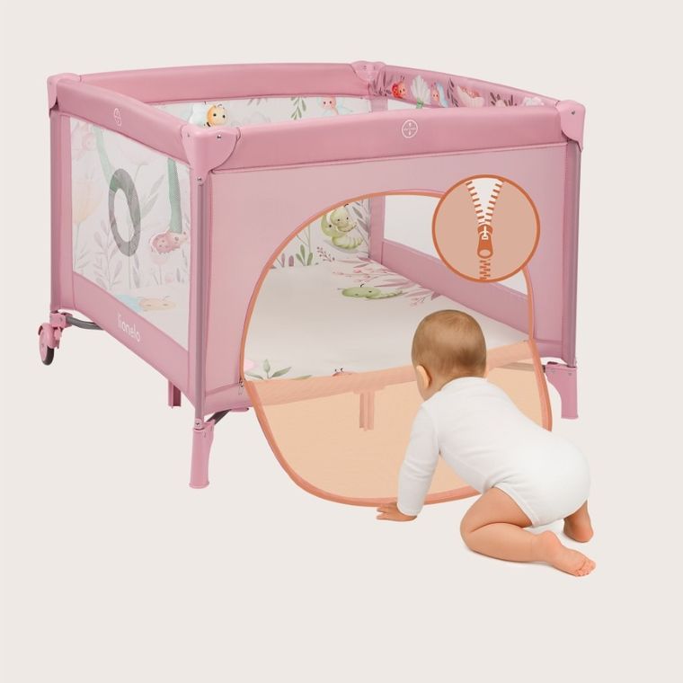 Lionelo, Mille Plus, kojec wielofunkcyjny, pink