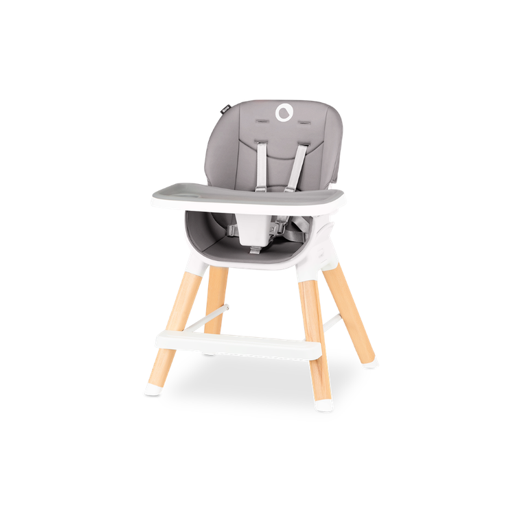 Lionelo, Mona, krzesełko do karmienia, 4w1, drewniane, szare
