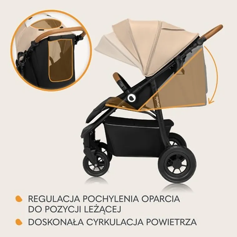 Lionelo, Natt, wózek spacerowy, Beige Sand