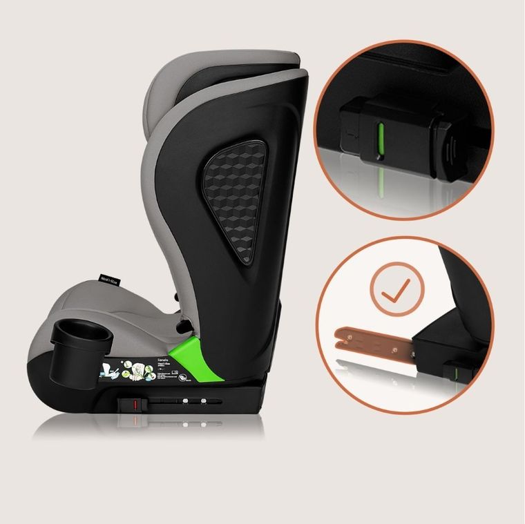 Lionelo, Neal, fotelik samochodowy, i-Size, Grey Concrete, 100-150 cm