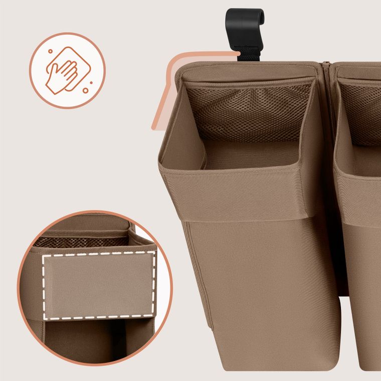 Lionelo, Sidepocket, organizer do łóżeczka, duży, beige