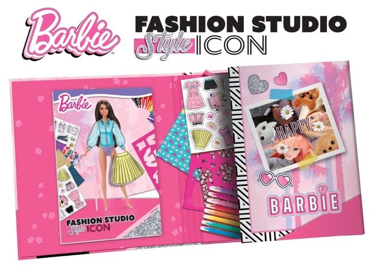 Lisciani, Barbie, Style Icon Fashion Studio, szkicownik z naklejkami