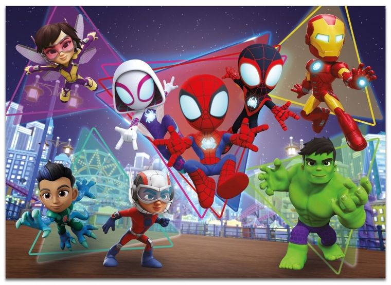 Lisciani, Spidey i super-kumple, puzzle dwustronne, 192 elementy