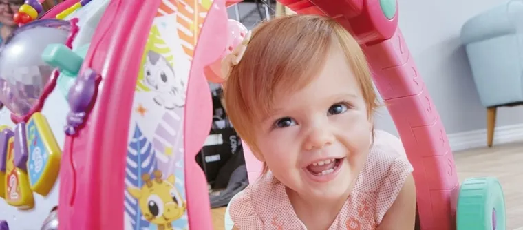 Little Tikes, chodzik i stół aktywności, 3w1, różowy