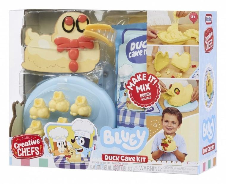 Little Tikes, Creative Chefs, Bluey, Duck Cake Kit, zestaw do pieczenia ciasta z masą plastyczną