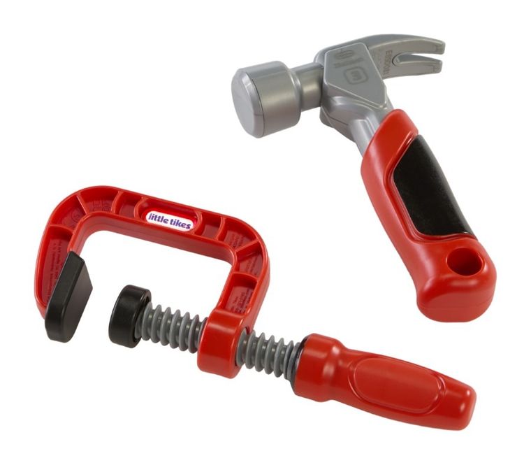 Little Tikes, Creative Construction, Hammer Nail Set, zestaw narzędzi z młotkiem, piłą i gwoździami