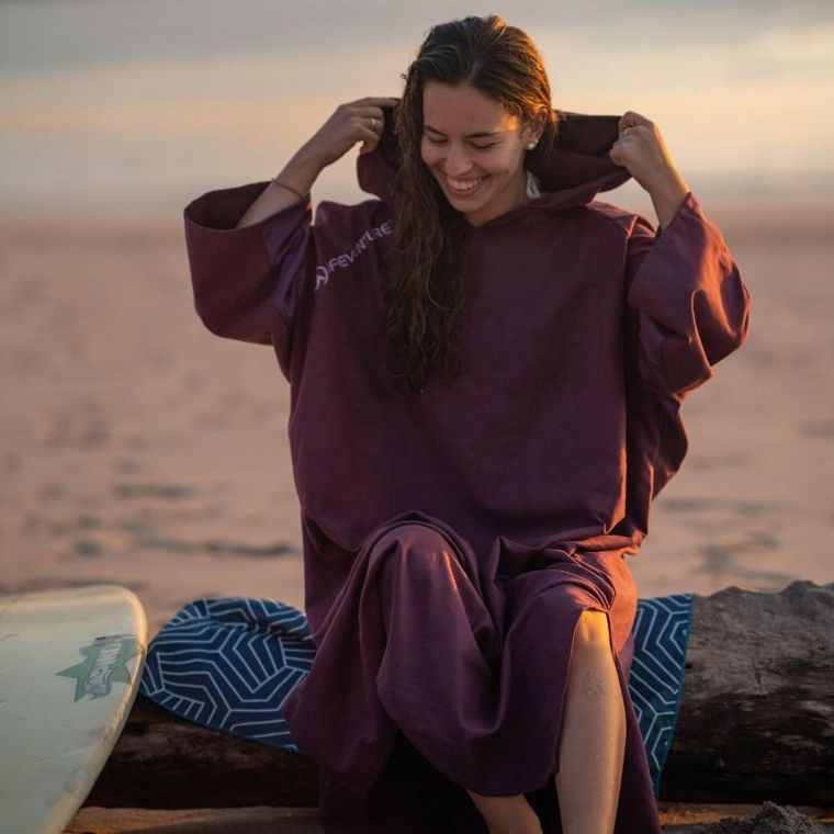 LittleLife, ręcznik kąpielowy, ponczo z kapturem, blackcurrant