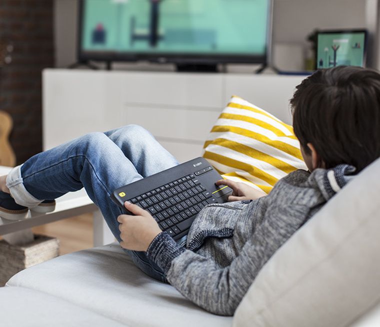 Logitech, klawiatura bezprzewodowa, K400 920-007145, USB 2.0, czarny