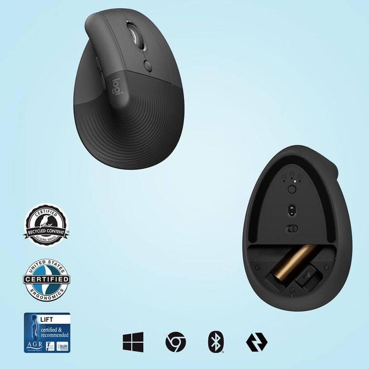 Logitech, Lift, mysz, graphite