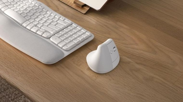 Logitech, Lift Vertical, mysz, white