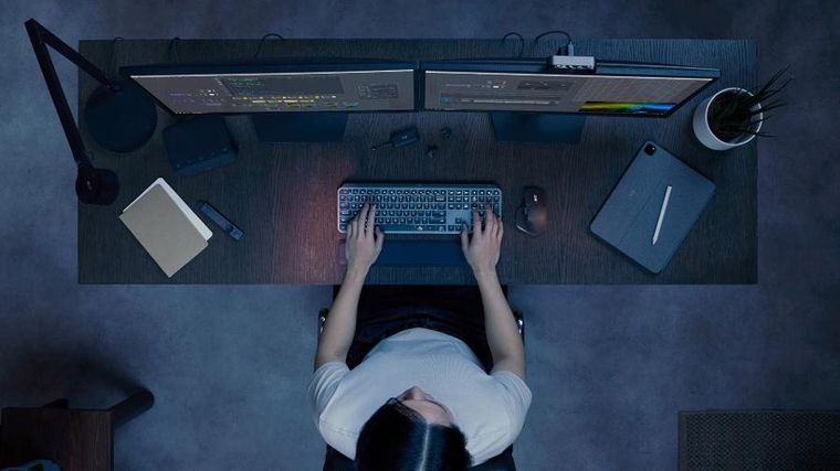 Logitech, MX Keys S Combo, klawiatura + mysz, Graphite