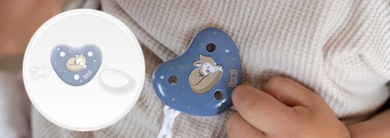 Lovi, Night&Day, łańcuszek do smoczka, niebieski