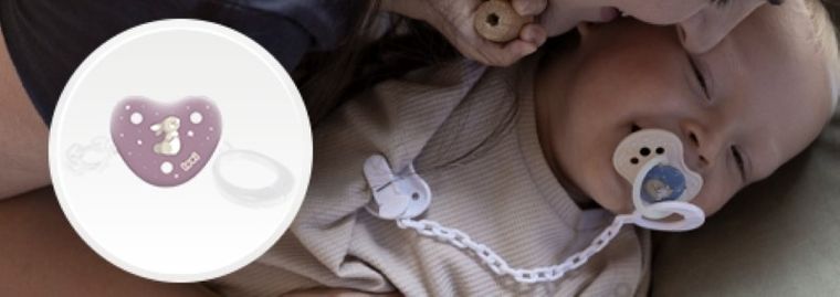 Lovi, Night&Day, łańcuszek do smoczka, różowy