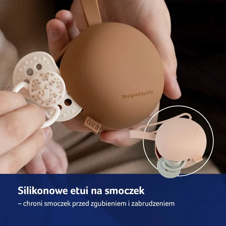 Lovi, silikonowe etui na smoczek, Nude