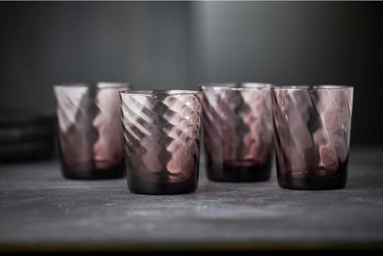 Lyngby Glas, szklanki do wody, Vienna, 4 szt., 300 ml, różowe