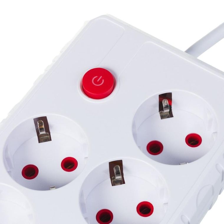 Maclean, listwa zasilająca, 4 gniazda, 3xUSB, 110-240V, AC 50/60HZ, 2.1A, 2500W, biała, 3m, MCE393 W