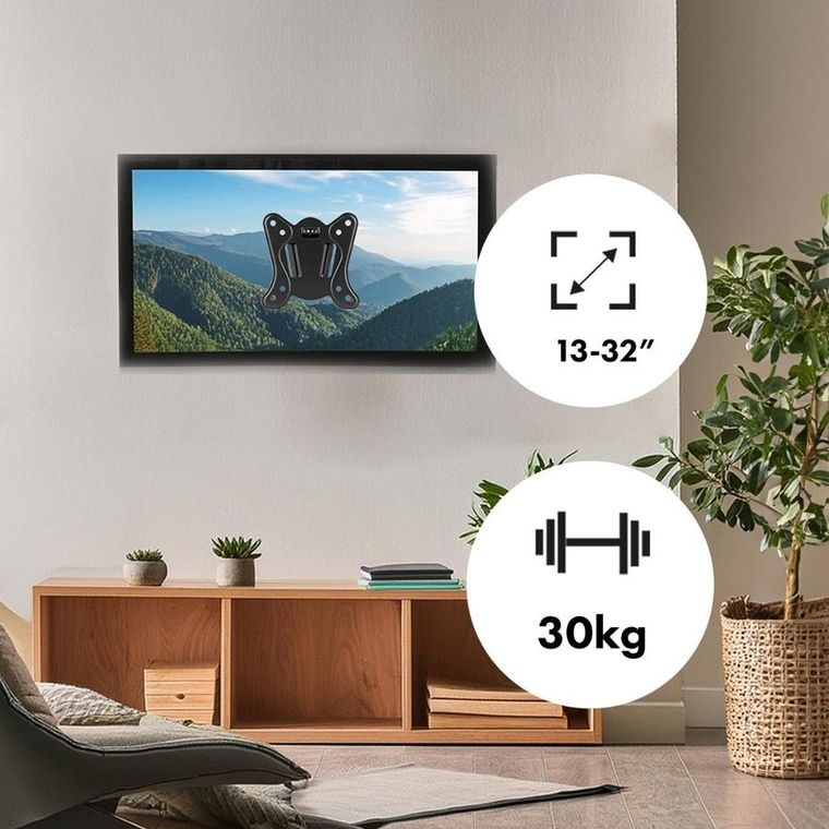 Maclean, uchwyt do telewizora, monitora, MAX. VESA 100X100, 13-32", 30kg, czarny, MC-416
