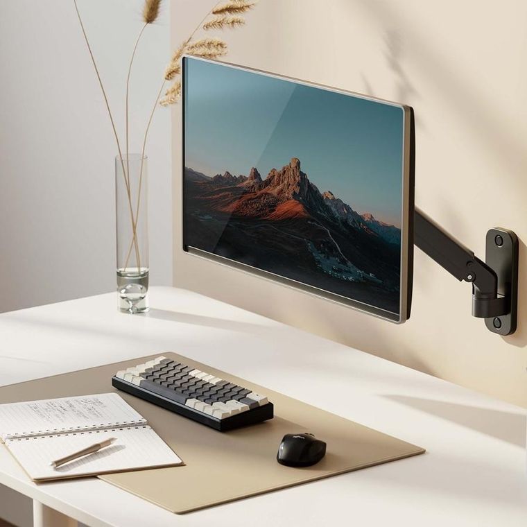 Maclean, uchwyt naścienny monitora, 17"-27", sprężyna gazowa, 7 kg, MC-458