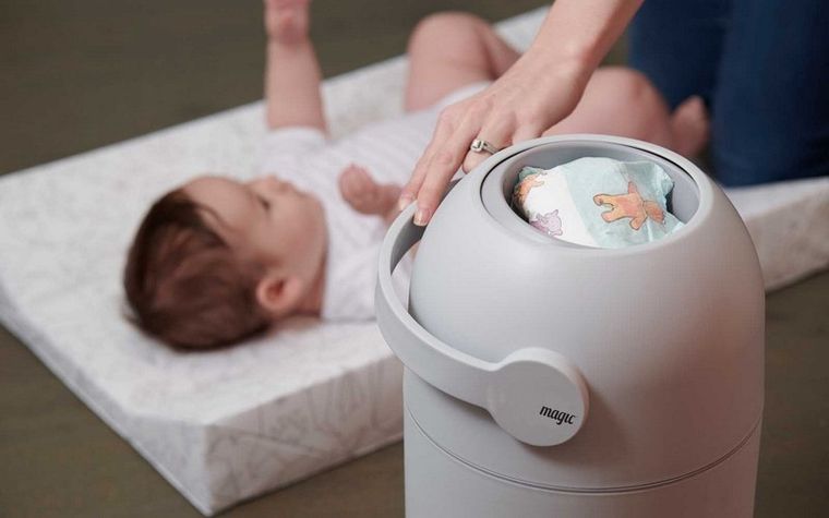 Magic, Majestic, kosz na zużyte pieluchy + worki, ciemny róż