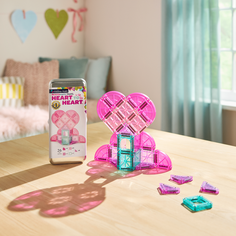 Magna-tiles, Travel microMAGS Heart to Heart, klocki magnetyczne, 26 elementów