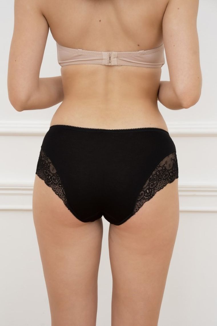 Majtki figi damskie, czarne, Galaktyka, Italian Fashion