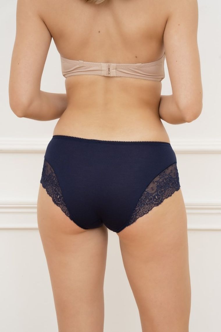 Majtki figi damskie, granatowe, Galaktyka, Italian Fashion