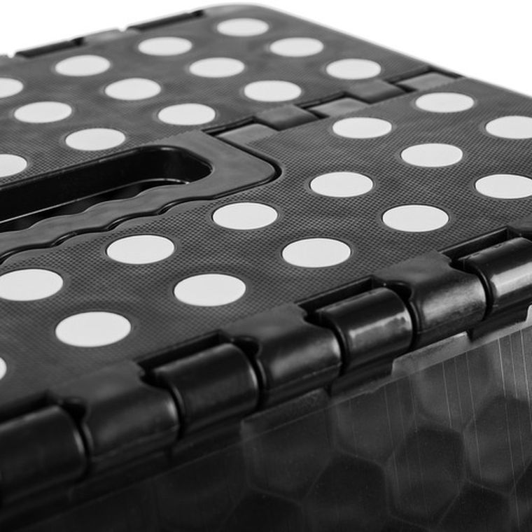 Malatec, stołek składany, czarno-biały, 39 cm